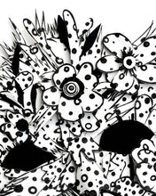 Load image into Gallery viewer, Black and White Flower Face Poster