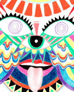 "Eye- eye- eye!" Psychedelic face poster