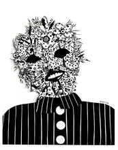 Load image into Gallery viewer, Black and White Flower Face Poster